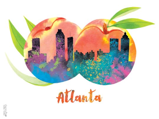 Georgia - Atlanta Peach Skyline Wrap With Lid | Tervis Official Store