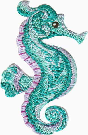 Purple Teal Seahorse