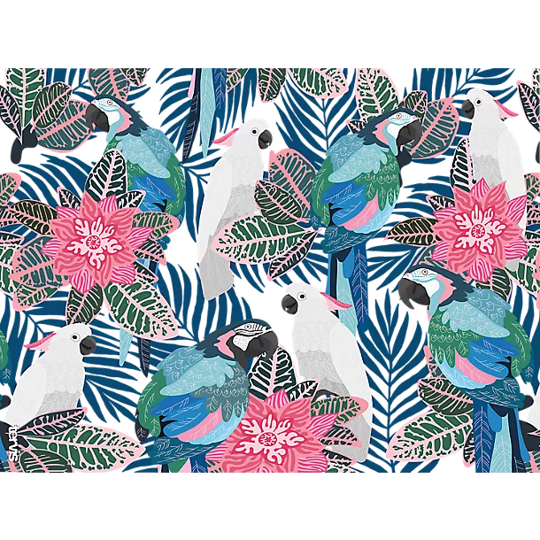 Tropical Birds Collage