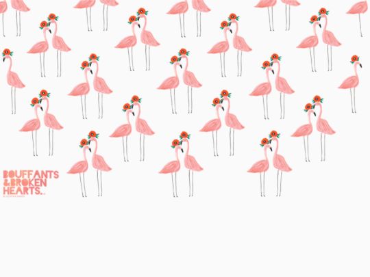 Bouffants And Broken Hearts® - Flower Power Flamingo