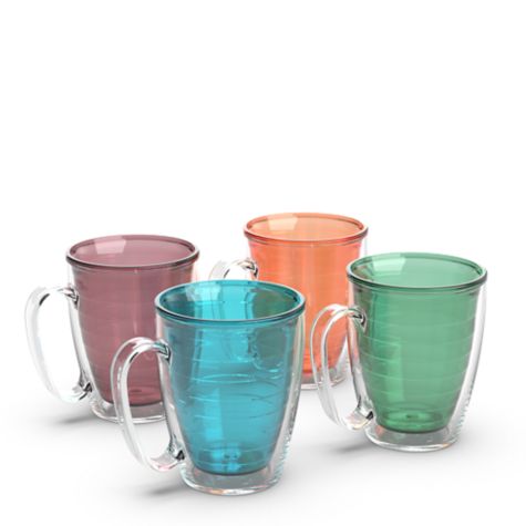 Clear and Colorful Tabletop Collection, Mug, 4 Pack, Assorted