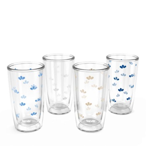 MediterraBlue Collection 16oz Crystal Clear Classic Tumbler 4-Pack Set