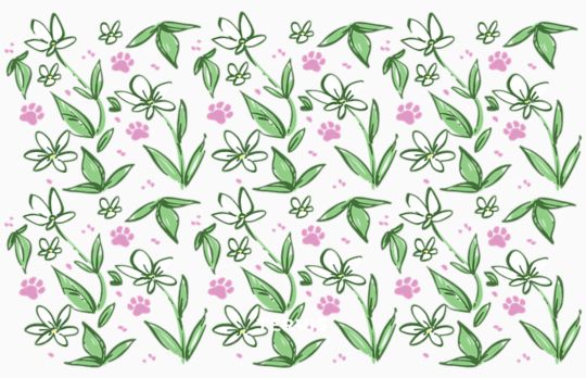 Paw Print Perennial Pattern