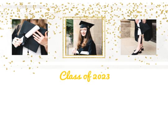 Gold Glitter - 3 Photo Custom Template
