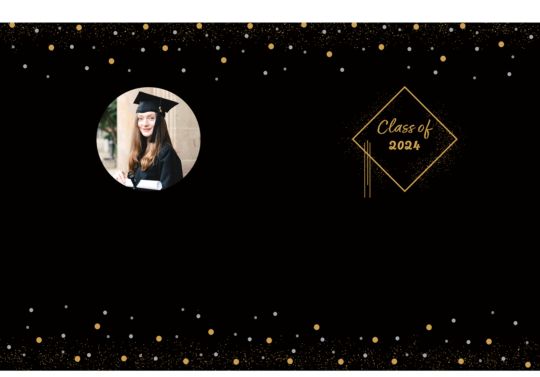 Geometric Grad Cap - 1 Photo Custom Template