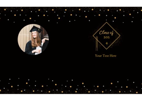 Geometric Grad Cap - 1 Photo Custom Template