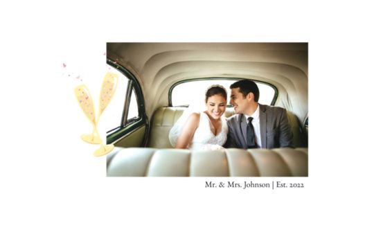 Mr. and Mrs. Champagne - 1 Photo Custom Template