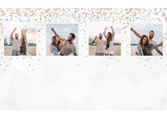 Silver Glitter - 4 Photo Custom Template