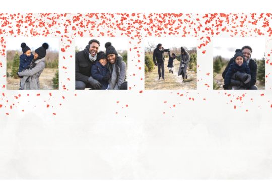 Red Glitter - 4 Photo Custom Template