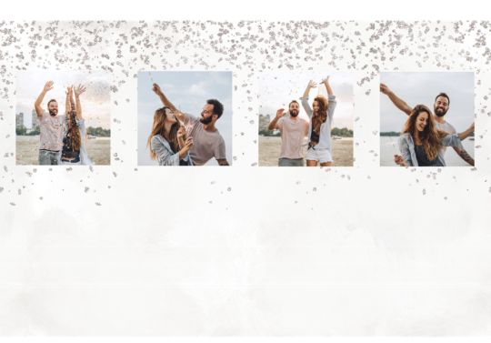Silver Glitter - 4 Photo Custom Template