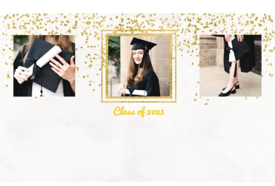 Gold Glitter - 3 Photo Custom Template