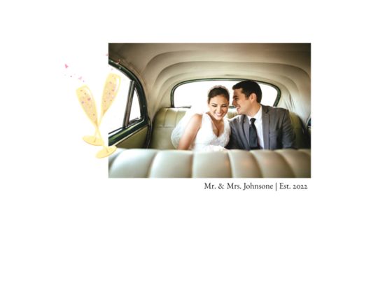 Mr. and Mrs. Champagne - 1 Photo Custom Template