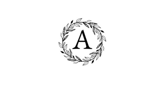 Initial in Wreath